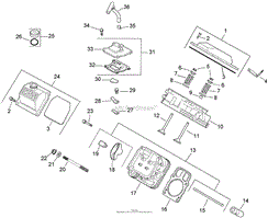 HEAD, VALVE AND BREATHER ASSEMBLY KOHLER CH730-0132