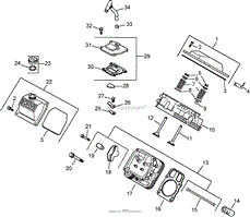 HEAD, VALVE, AND BREATHER ASSEMBLY KOHLER CH20S 64733