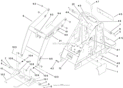 FRAME AND LOADER ARM ASSEMBLY