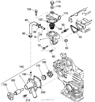 WATER FLANGE, THERMOSTAT AND WATER PUMP ASSEMBLY