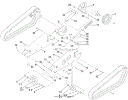 TRACK, DRIVE WHEEL AND TENSIONER ASSEMBLY