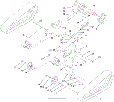 TRACK, DRIVE WHEEL AND TENSIONER ASSEMBLY