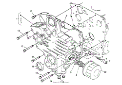 GEAR CASE AND OIL FILTER ASSEMBLY