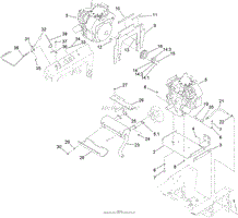 ENGINE, EXHAUST AND CONTROL LEVER ASSEMBLY