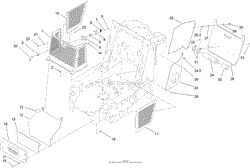 GRILL, SIDE COVER AND COUNTERWEIGHT ASSEMBLY