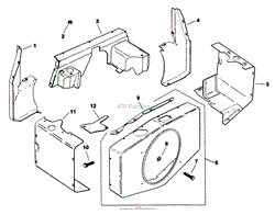 BAFFLES &amp; SHROUD-ENGINE KOHLER MODEL NO. M18QS-24657