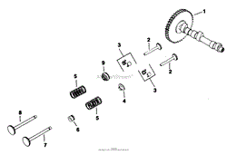 CAMSHAFT &amp; VALVES-ENGINE KOHLER MODEL NO. M18GS-24657