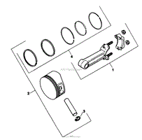 PISTON &amp; ROD-ENGINE KOHLER MODEL NO. M18QS-24657