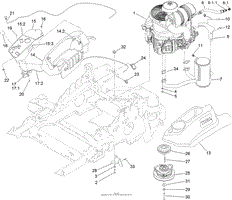 ENGINE, MUFFLER AND CONTROL PANEL ASSEMBLY