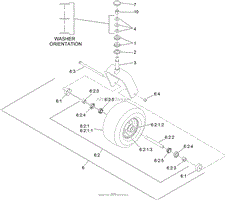 FORK AND CASTER WHEEL ASSEMBLY