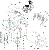 ENGINE, CLUTCH AND MUFFLER ASSEMBLY