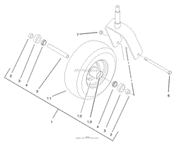 CASTER WHEEL ASSEMBLY NO. 1-634662