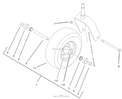 CASTER WHEEL ASSEMBLY NO. 1-634662