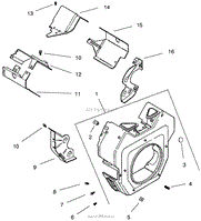 GROUP 6-BLOWER HOUSING &amp; BAFFLES (CH25S 68606 KOHLER)