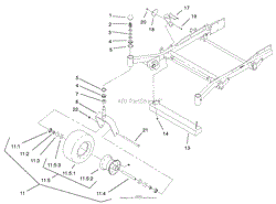 CASTER AND WHEEL ASSEMBLY