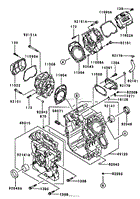 CYLINDER/CRANKCASE ASSEMBLY KAWASAKI FD750D-AS03