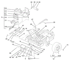 REAR FRAME AND WHEEL ASSEMBLY