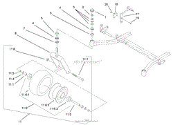 CASTER AND WHEEL ASSEMBLY