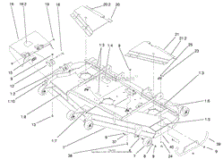 DECK, DEFLECTOR AND ROLLER ASSEMBLY