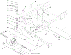 FORK, CASTER WHEEL AND Z STAND ASSEMBLY