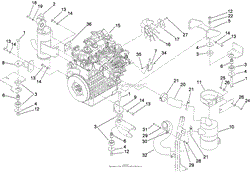 ENGINE, EXHAUST AND AIR INTAKE ASSEMBLY