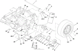 MAIN FRAME AND REAR WHEEL ASSEMBLY