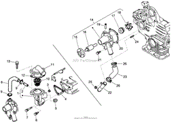 WATER FLANGE AND THERMOSTAT ASSEMBLY