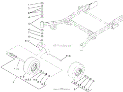 CASTER AND WHEEL ASSEMBLY