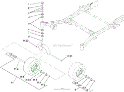 CASTER WHEEL AND FORK ASSEMBLY