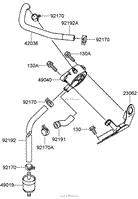 FUEL TANK AND VALVE ASSEMBLY KAWASAKI FH770D-AS05