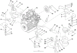 ENGINE, EXHAUST AND AIR INTAKE ASSEMBLY