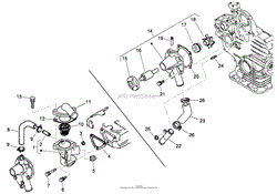 WATER FLANGE AND THERMOSTAT ASSEMBLY