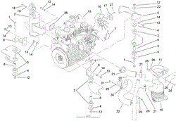 ENGINE, EXHAUST AND AIR INTAKE ASSEMBLY