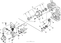 WATER FLANGE, PUMP, PIPE AND THERMOSTAT ASSEMBLY