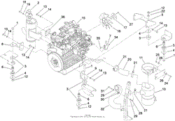 ENGINE, EXHAUST AND AIR INTAKE ASSEMBLY