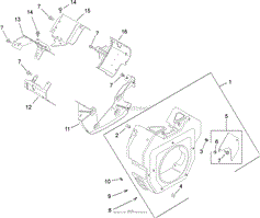 BLOWER HOUSING AND BAFFLE ASSEMBLY KOHLER CH740 0075