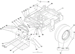 MAIN FRAME AND REAR WHEEL ASSEMBLY