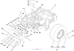 MAIN FRAME AND REAR WHEEL ASSEMBLY