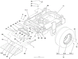 MAIN FRAME AND REAR WHEEL ASSEMBLY