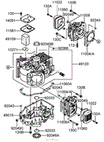 CYLINDER AND CRANKCASE ASSEMBLY KAWASAKI FH580V-AS14