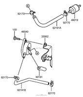 FUEL TANK AND VALVE ASSEMBLY KAWASAKI FH580V-AS14