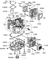 CYLINDER AND CRANKCASE ASSEMBLY KAWASAKI FH641V-DS19-R