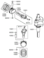 PISTON AND CRANKSHAFT ASSEMBLY KAWASAKI FH641V-DS19-R