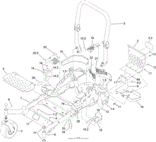 FRAME AND CASTER WHEEL ASSEMBLY