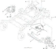 HYDRAULIC PUMP, IDLER AND BELT ASSEMBLY