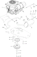 ENGINE, CLUTCH AND MUFFLER ASSEMBLY