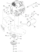 ENGINE, CLUTCH AND MUFFLER ASSEMBLY