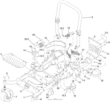 FRAME AND CASTER WHEEL ASSEMBLY