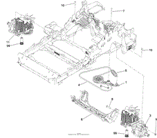 HYDRAULIC PUMP, IDLER AND BELT ASSEMBLY