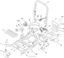 FRONT FRAME AND CASTER WHEEL ASSEMBLY